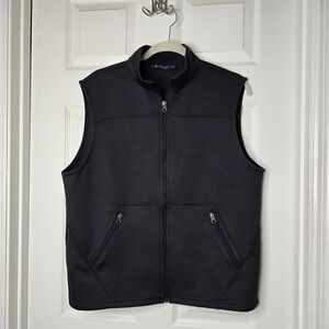 Men's Cremieux diamond textured zip‎ front pockets Black Vest M
